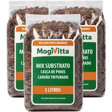 Mix Substrato Orgânico 100% Natural Arejado de Carvão Vegetal E Casca De Pinus p/ Orquídeas