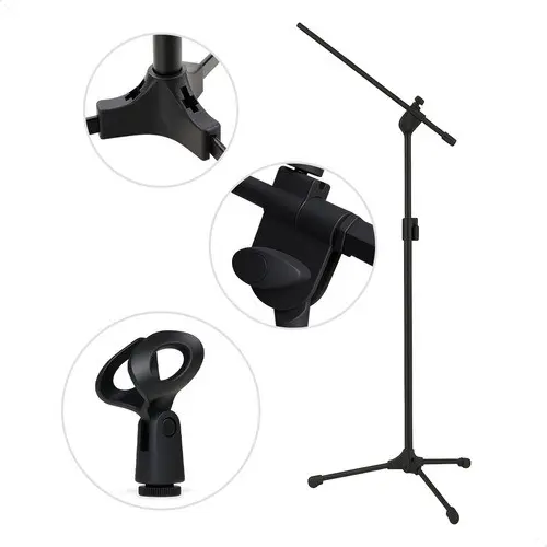Pedestal Microfone Ask Tps Com Cachimbo E Braço Girafa