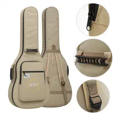 Capa Acolchoada Violão Clássico Rove Music Mega Luxo Bege