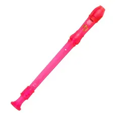 Flauta Doce Germanica Soprano Do Transparente Dolphin Cor Rosa