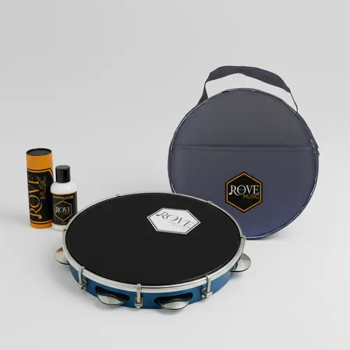 Kit Pandeiro 10 Rove Music 87abs Pele Preta Profissional Preto