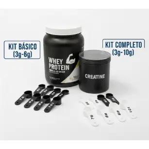 Kit Colher Medidora - Scoop De Creatina Whey Protein Suplementos em Pó Academia Musculação 3g a 10g