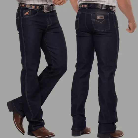 Calça MASCULINA Rodeio COUNTRY Boiadeiro TRADICIONAL Jeans Grosso com Elastano Texana