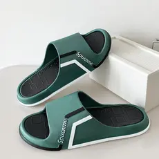Chinelos masculinos verão de sola grossa antiderrapante resistente ao desgaste casa interior banheiro ao ar livre moda t