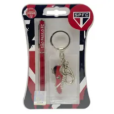 KIT CANETA E CHAVEIRO CHUTEIRA OFICIAL DO SÃO PAULO