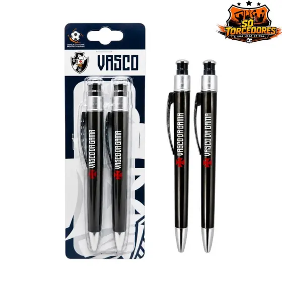 CONJUNTO 2 CANETAS ORIGINAL/OFICIAL VASCO DA GAMA
