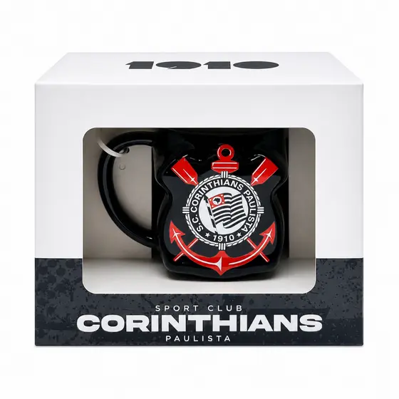 Caneca de Porcelana Escudo 3D OFICIAL Corinthians