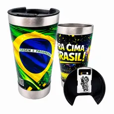 COPO TÉRMICO BRASIL 500ml COM ABRIDOR