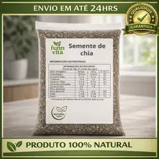 SEMENTE DE CHIA COMERCIAL NATURAL SEM GLÚTEN VEGANO - FUNN VITA