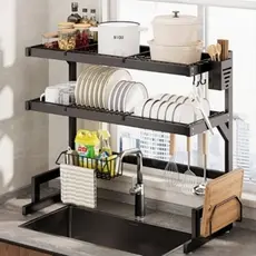 Escorredor de Louças Suspenso em Aço Resistente Até 40kg Modular Pia Cozinha Pintura Anti Ferrugem