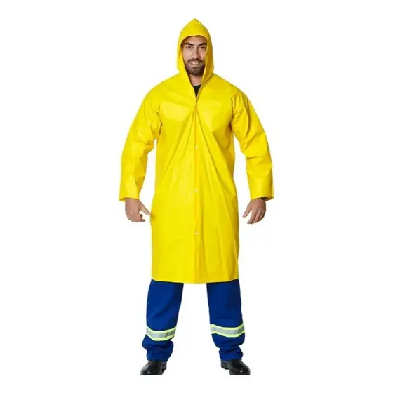 Capas De Chuva Impermeável Pvc Forrado Com Capuz Plasticor