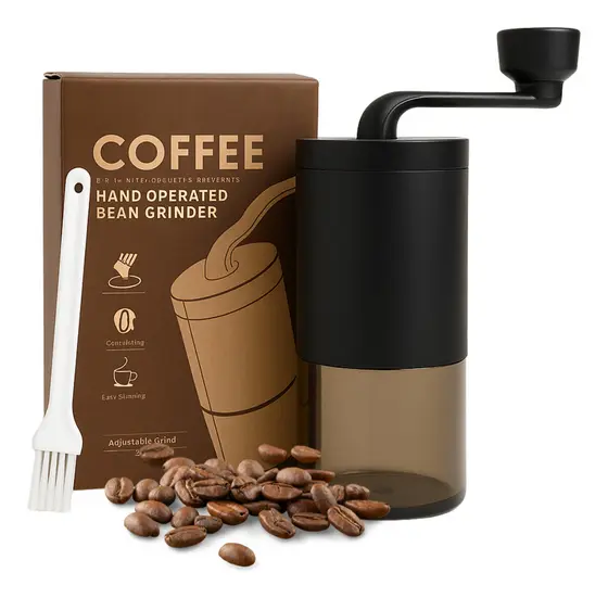 Moedor de Café Manual com Ajuste de Moagem Portátil Cozinha e com Manivela para Grãos Resistente