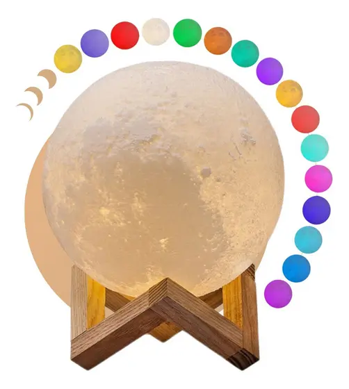 Umidificador Estiloso em Forma de Lua: Luzes Coloridas e Aromas para Aconchego