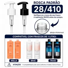 VÁLVULA PUMP ALMOND 28/410 COM PESCANTE 25 CM PARA SHAMPOO CONDICIONADOR CREME FRASCO 1 LITRO