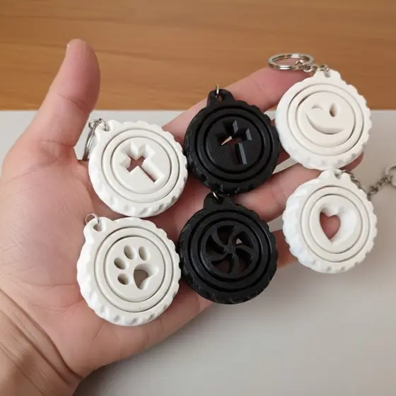 Chaveiro Giratório Fidget 3D Anti Stress