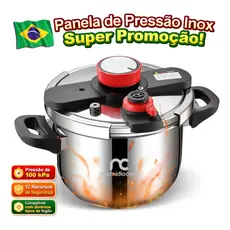 Panela De Pressao Inox 6L/8L/10L 100kPa  De Vapor Para Indução E Fogões