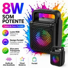 SinG-e Caixa de Som Bluetooth 8W Bateria 1200mAh Portátil