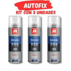 Kit 3 Tinta Spray de pintura Uso Geral 400ml - Preto Fosco