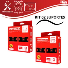 Kit 02 Suporte Tv Fixo Lcd Led 10 - 90 Polegadas Parede e Painel