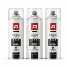 Kit 3 Tintas Spray Branco Brilhante Autofix 400ml - Alto Brilho Premium