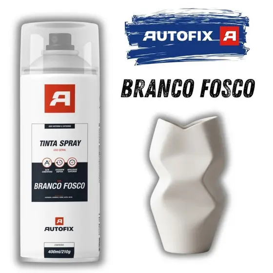 Tinta Spray Branco Fosco Uso Geral  400ml – Qualidade Total