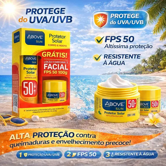 Kit Protetor Solar Above FPS50 Alta Proteção UVA UVB ok