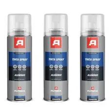 Kit 3 Tintas Spray 400ml Autofix - Ideal para Uso Geral na Cor Alumínio! Ok max