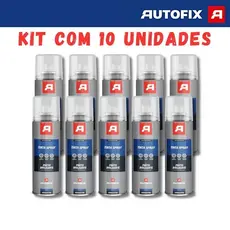 Kit com 10 Tintas Spray Uso Geral 400ml - Preto Brilhante Autofix