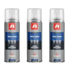 Kit 3 Premium Sprays Uso Geral 400ml - Autofix 400ml / 210g - Preto Brilhante