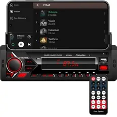 Rádio MP3 Player Som Automotivo Bluetooth Universal Suporte para Celular USB SD First Option 3011F