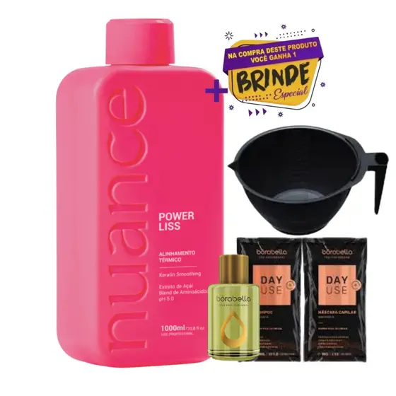 Escova Progressiva Power Liss Nuance Antifrizz 1l + Brinde