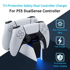 Base Carregadora Dupla para Controle PS5 com LED Indicador Carregamento Rápido