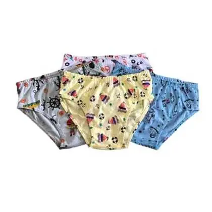 Kit 5Cuecas Infantis Menino 100% Algodão Estampadas/lisas Personagens Macio Leve