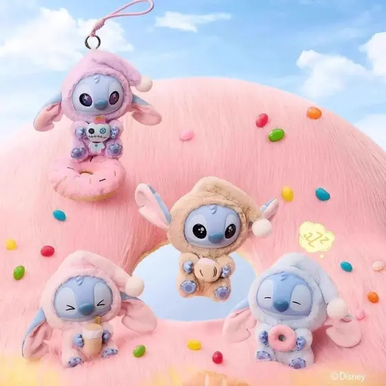 Caixa surpresa de pelúcia Stitch, série de alimentação para dormir com cordão, caixa surpresa e bolsa surpresa，Presente