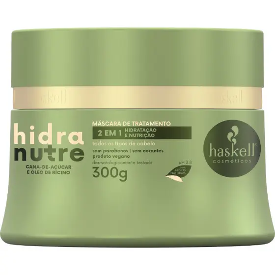 Máscara Hidranutre 300gr Haskell | Hidratação e Nutrição Profunda para Todos os Tipos de Cabelo