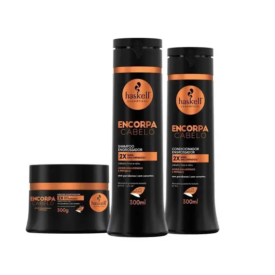Kit Encorpa Cabelo 300gr Haskell | Cabelos 2x Mais Encorpados