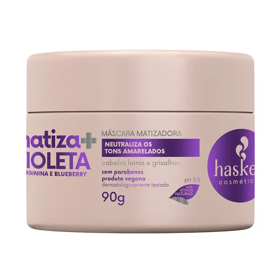Máscara Matizadora Violeta Matiza+ 90g Haskell | Para cabelos loiros e grisalhos