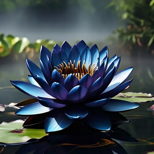 Rara Sementes de Flor de Lotus zul Metalico Com Manual de Plantio II