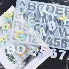 Forma Molde Silicone Para Resina Letras Numeros Alfabetos GRANDE