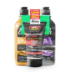 Kit Shampoo Silicone Gel e Pretinho + Esponja Proauto