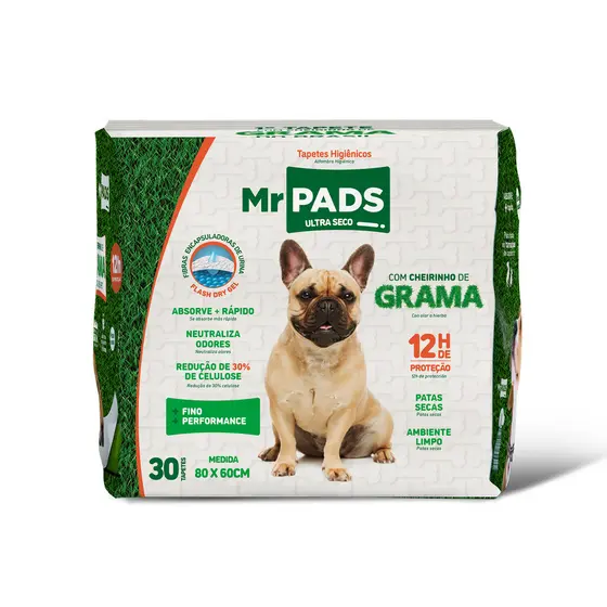 Kit 2 Tapete Higiênico Cheirinho Grama 30un Mr Pads