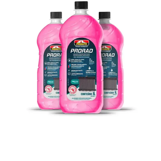 Kit 3 Aditivos para Radiador Prorad Proauto 1L - Pronto Uso