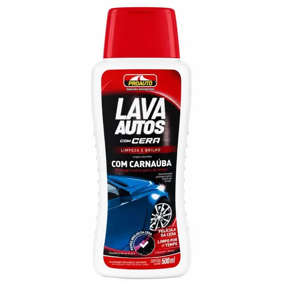 Lava Autos com Cera Carnaúba Proauto 500ml – Shampoo Automotivo para Limpeza, Brilho e Proteção