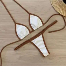 Biquini feminino cortininha fita marquinha bronze verão  tendência