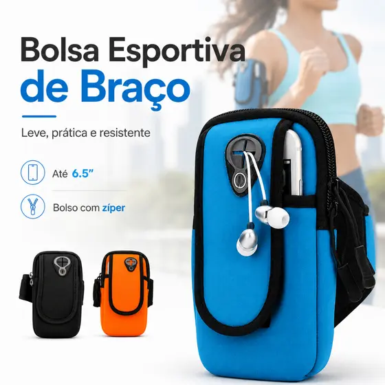 Braçadeira Celular Esportiva Porta Celular para Corrida Unissex Leve Para Celular Treino Até 6.5"