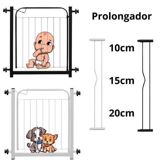 Prolongador Alongador Extensor 10cm 15cm 20cm Para Portão Pet de 69cm