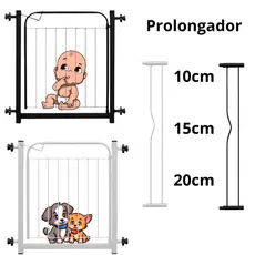 Prolongador Alongador Extensor 10cm 15cm 20cm Para Portão Pet de 69cm