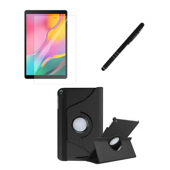 Kit Completo Capa Case Giratória + Película + Caneta Para Galaxy Tab A SM-T510/T515