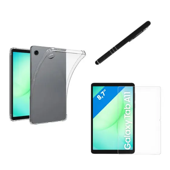 Kit Completo Capa transparente Anti impacto + Película + Caneta Para Samsung Galaxy Tab A11 SM-X130 SM-X133 X135