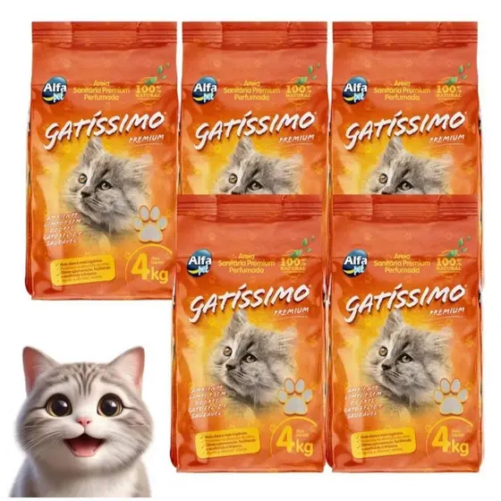 Kits De Areias Para Gatos com 5un de 4 kg total de 20kg E De 12kg Envio Imediato